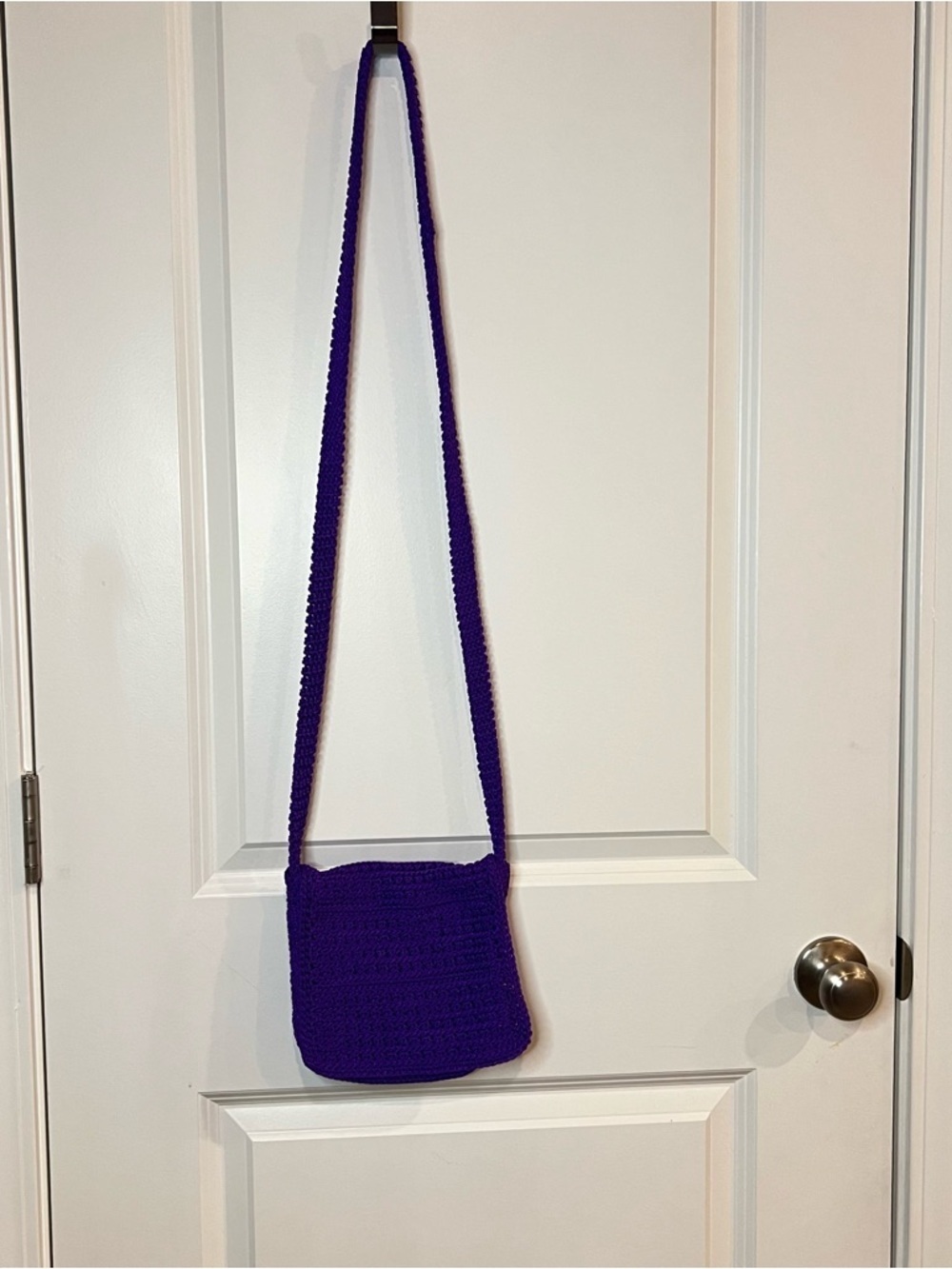Handmade Purple Crochet Mini Crossbody Casual Vacation Bag